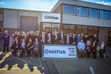 The team at Nilfisk’s Penrith head office celebrate the compay’s 110 year anniversary with Anders Terkildsen, Executive Vice President of the Nilfisk Group. The team at Nilfisk’s Penrith head office celebrate the compay’s 110 year anniversary with Anders Terkildsen, Executive Vice President of the Nilfisk Group.